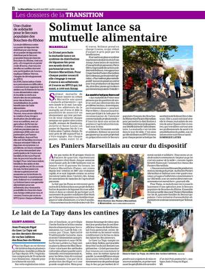 La Marseillaise, 06 mai 21, Solimut lance sa mutuelle alimentaire